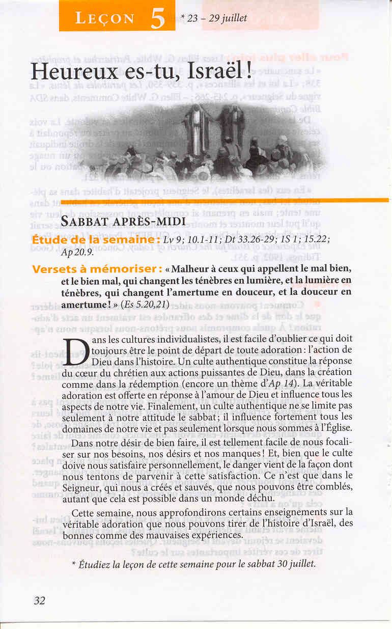 Lecon De L Ecole Du Sabbat Pour Cette Semaine