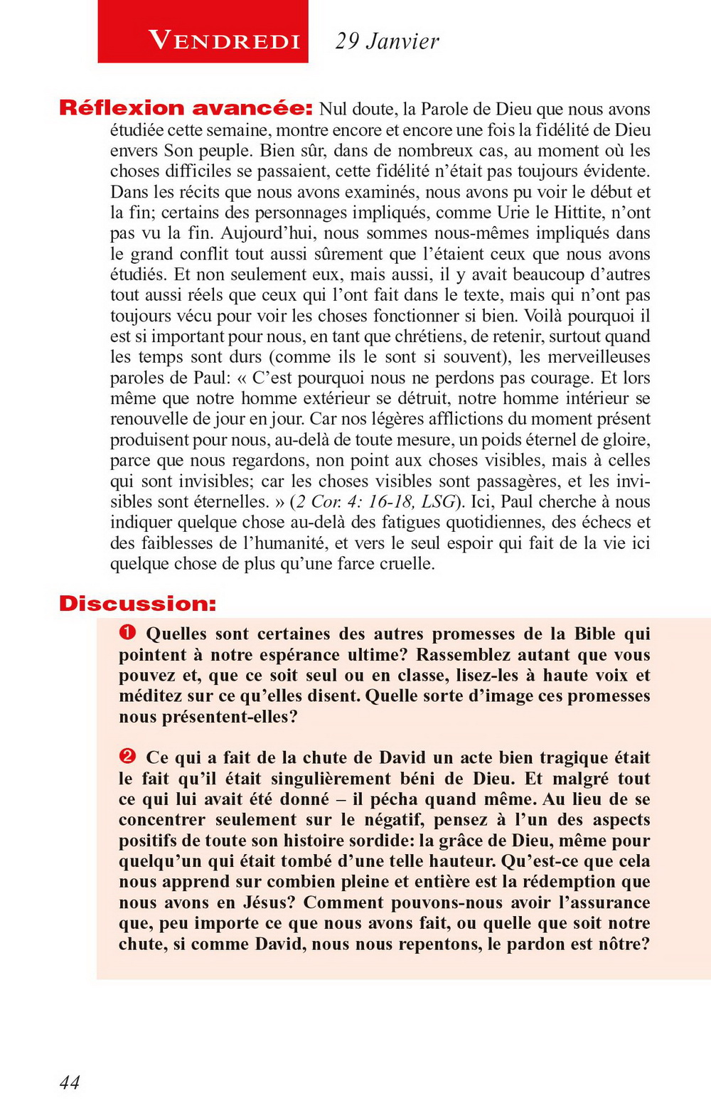 Lecon De L Ecole Du Sabbat Pour Cette Semaine
