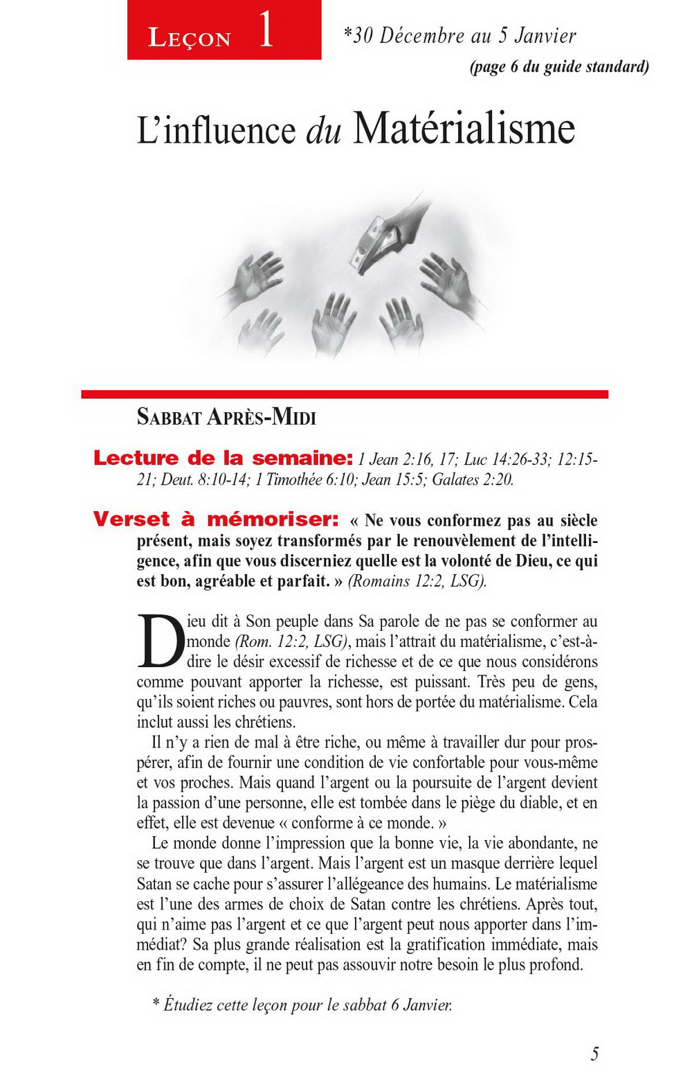 Lecon De L Ecole Du Sabbat Pour Cette Semaine