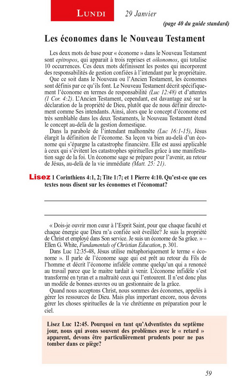 Lecon De L Ecole Du Sabbat Pour Cette Semaine